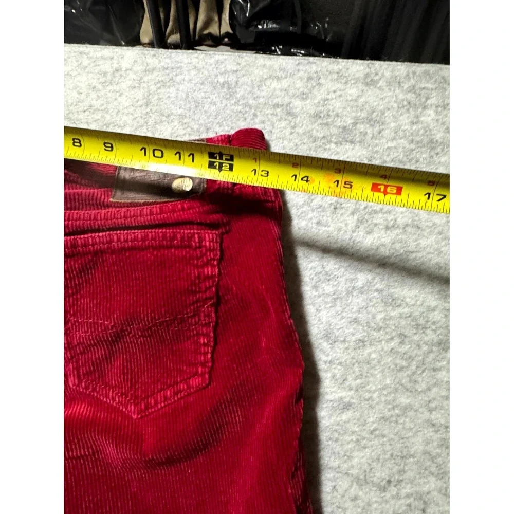 Ralph Lauren Women's Size 4 Red Corduroy Straight Leg Pants Pocket Logo